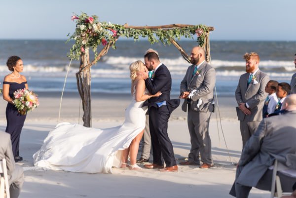 First kiss after the ceremony - Grande Dunes Ocean Club
